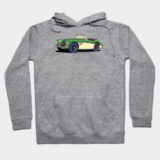 Two tone Austin-Healey 3000 in green and cream Hoodie